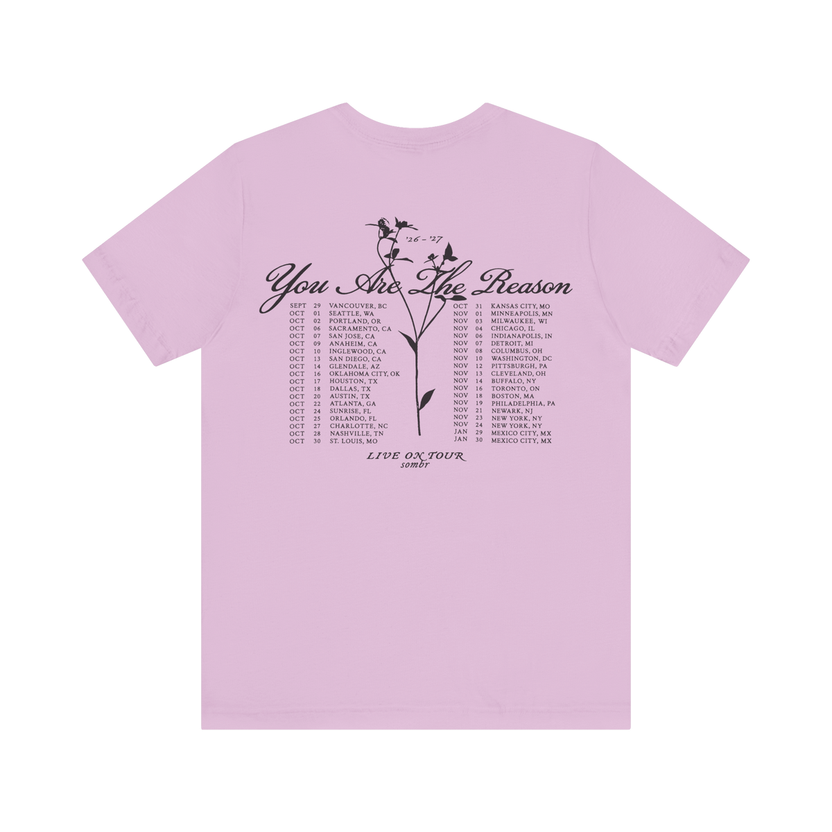 Sombr Tour Merch – Sombr Orchid Purple Tee