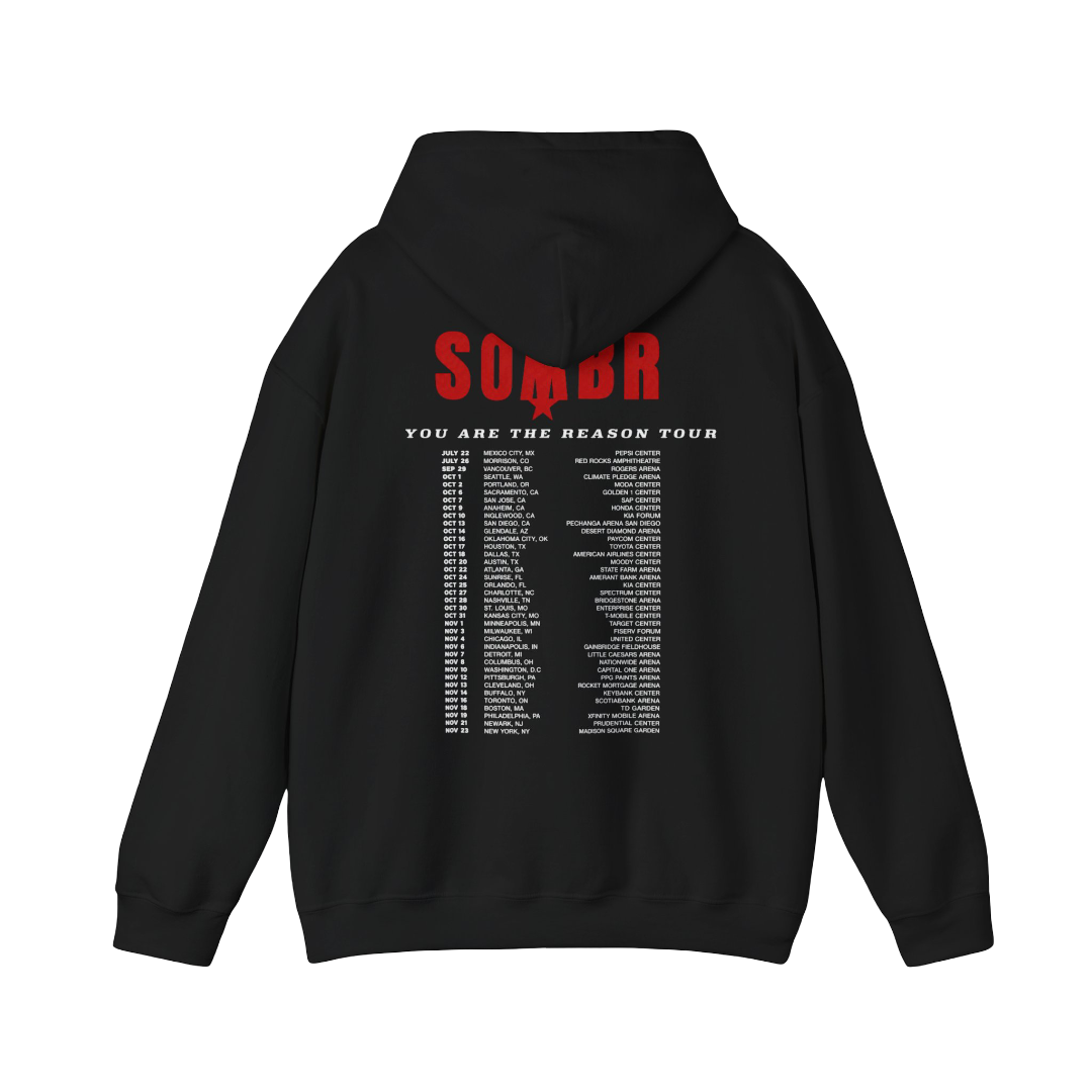 Sombr Tour Merch - You Are The Reason Tour Black Hoodie