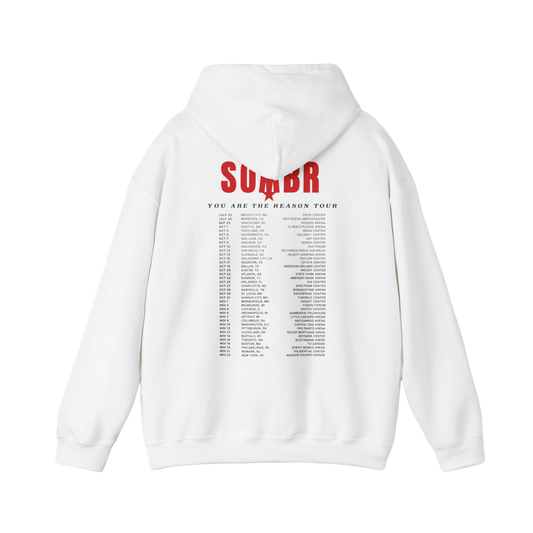Sombr Tour Merch - You Are The Reason Tour White Hoodie